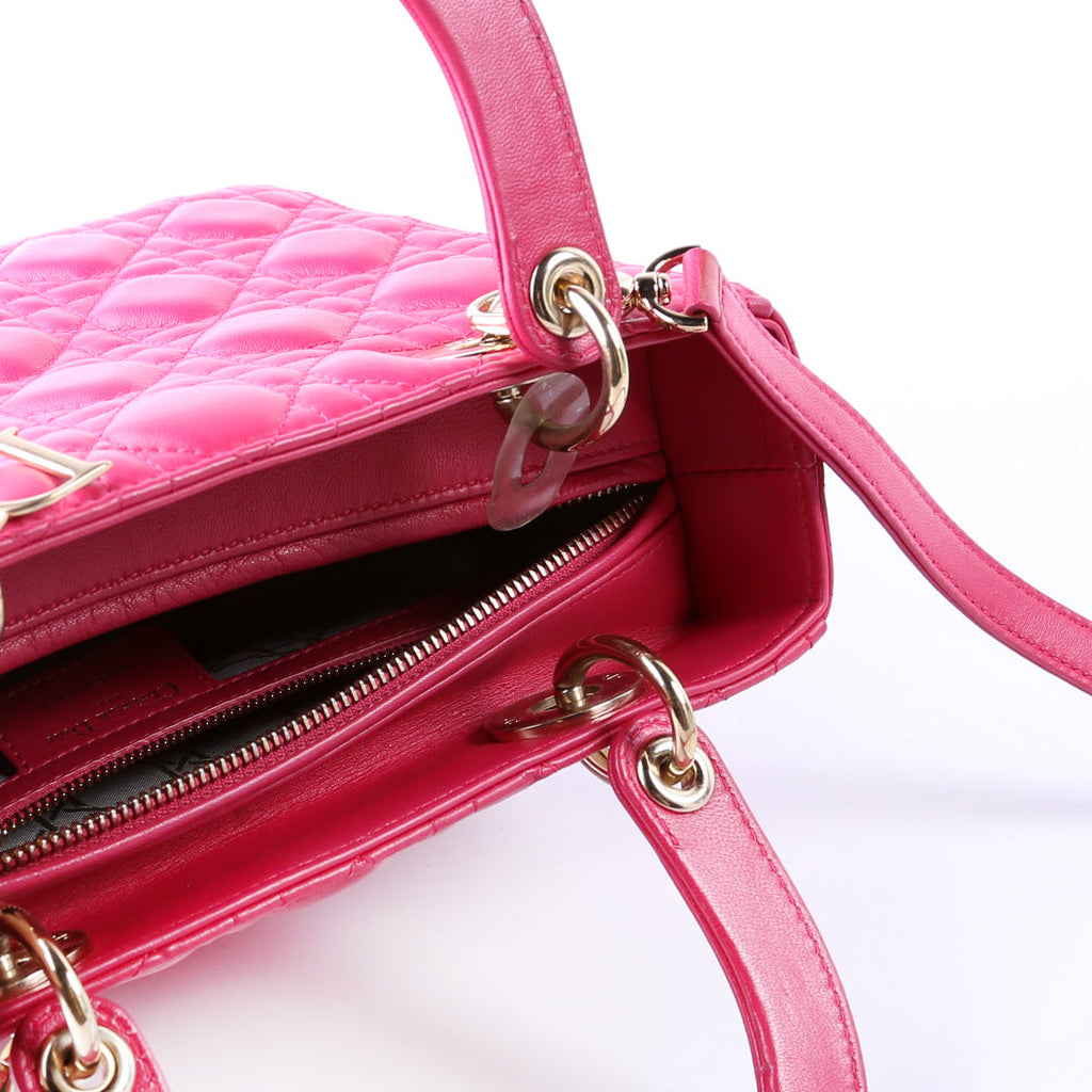 Lady Dior Medium Lambskin Pink