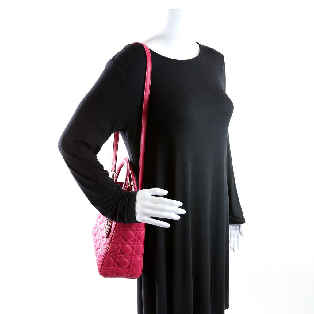 Lady Dior Medium Lambskin Pink