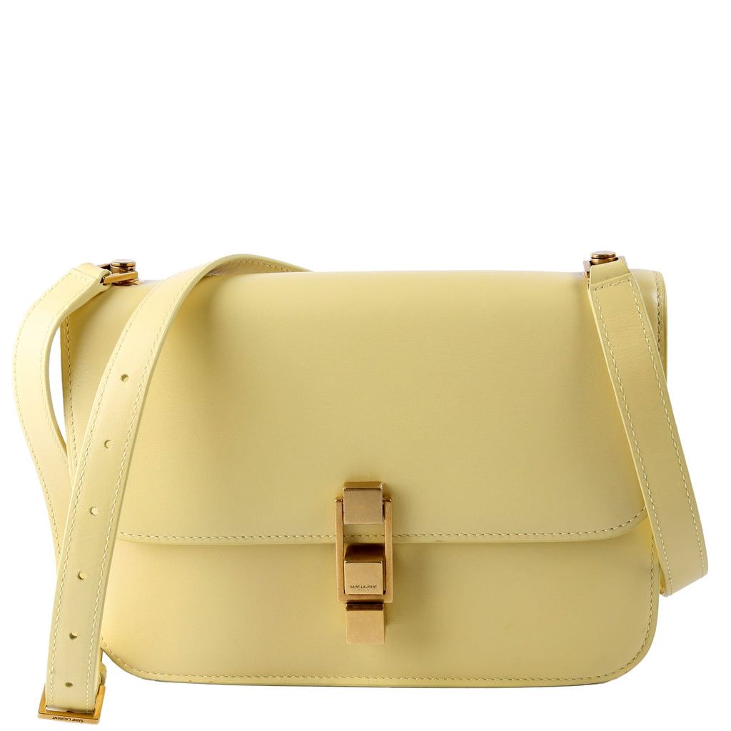 633214 Calfskin Le Carre Satchel Yellow