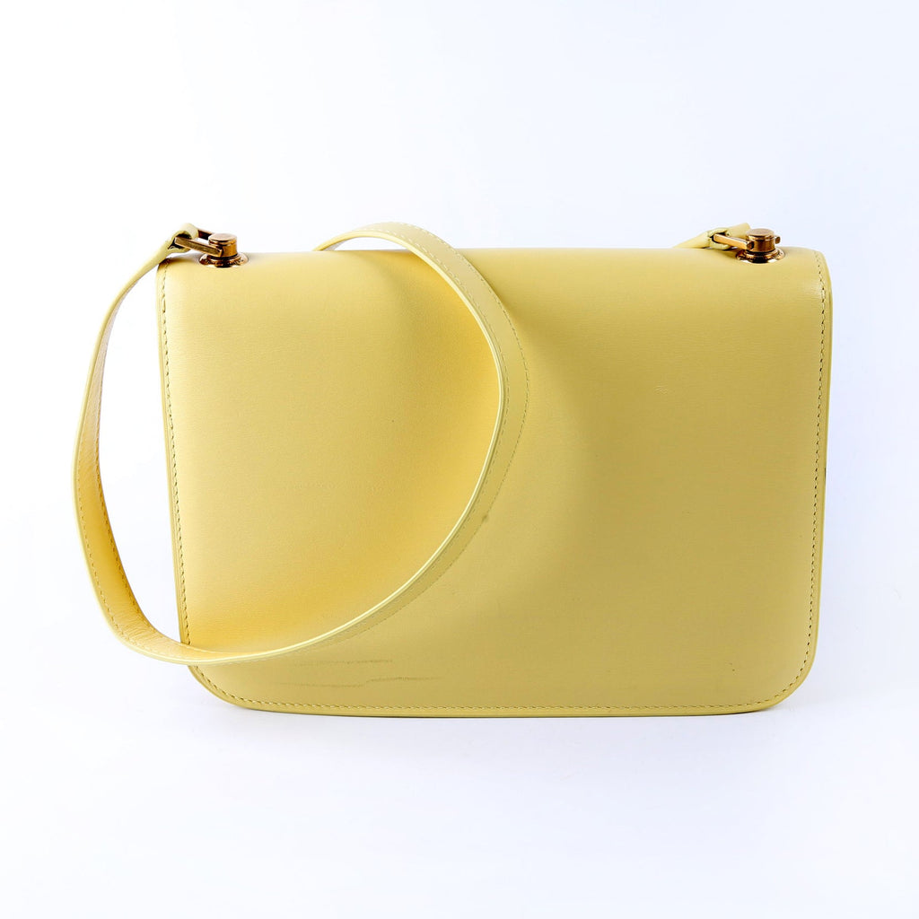 633214 Calfskin Le Carre Satchel Yellow