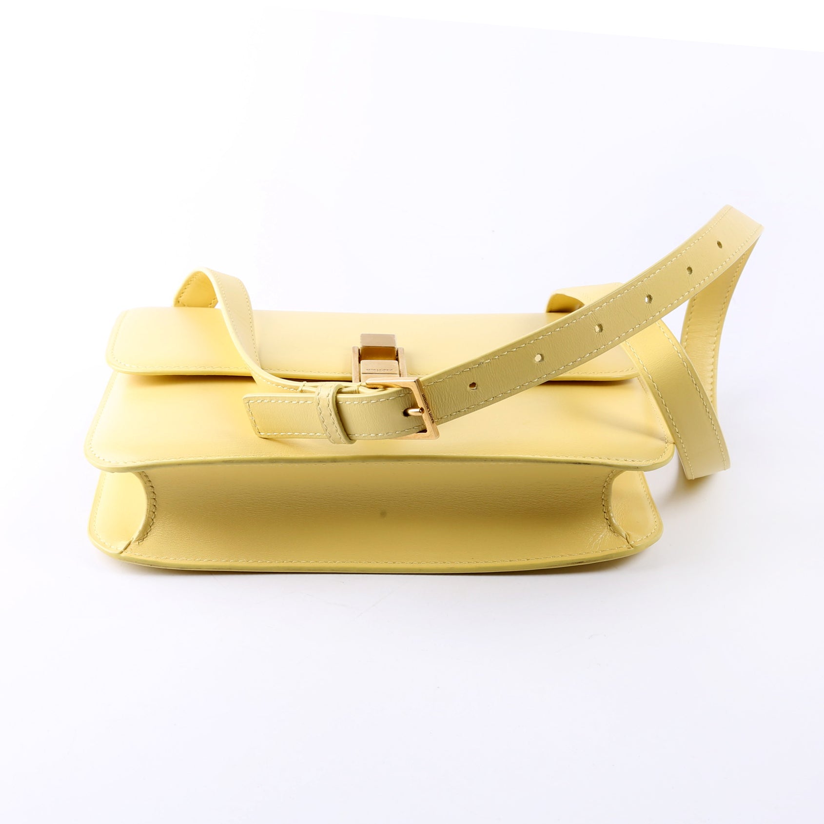 633214 Calfskin Le Carre Satchel Yellow