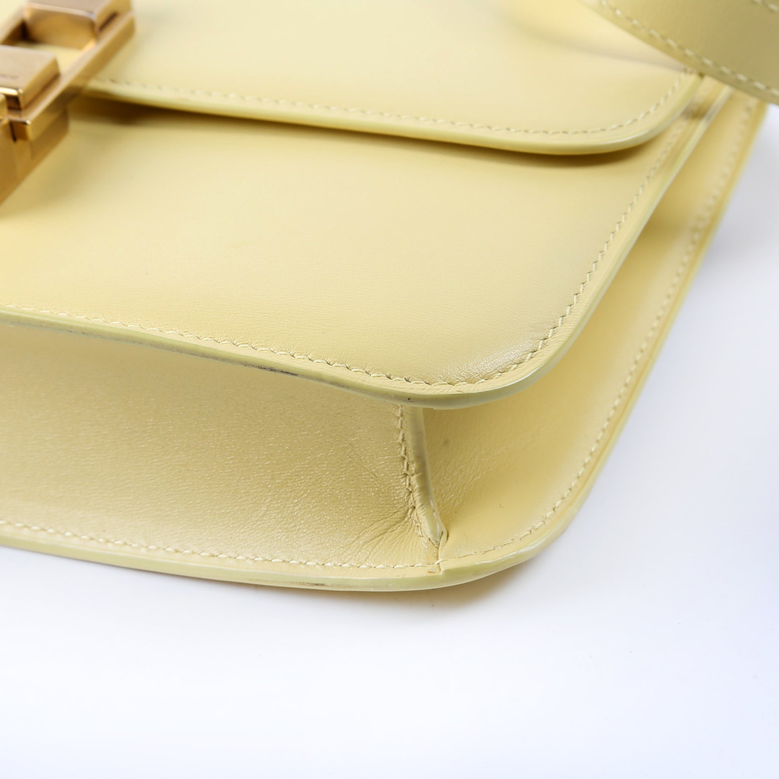 633214 Calfskin Le Carre Satchel Yellow