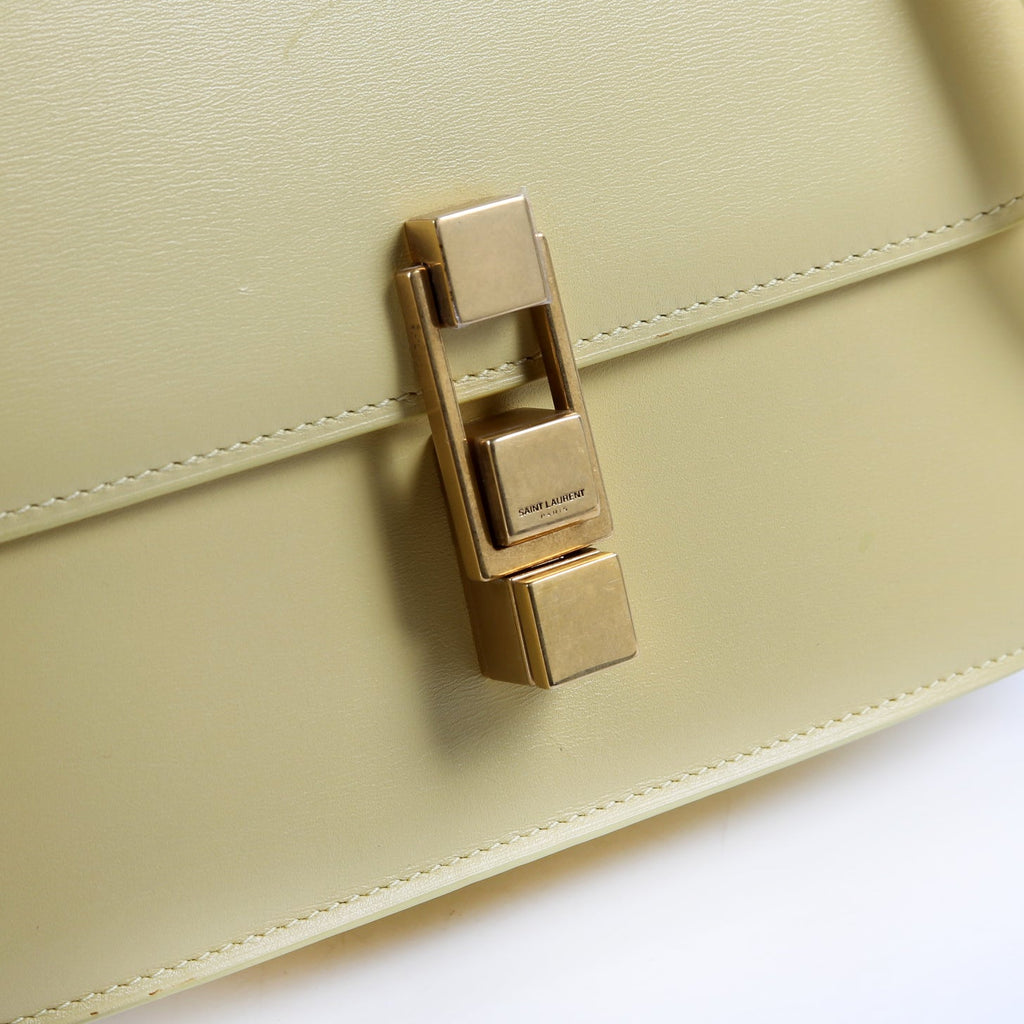 633214 Calfskin Le Carre Satchel Yellow