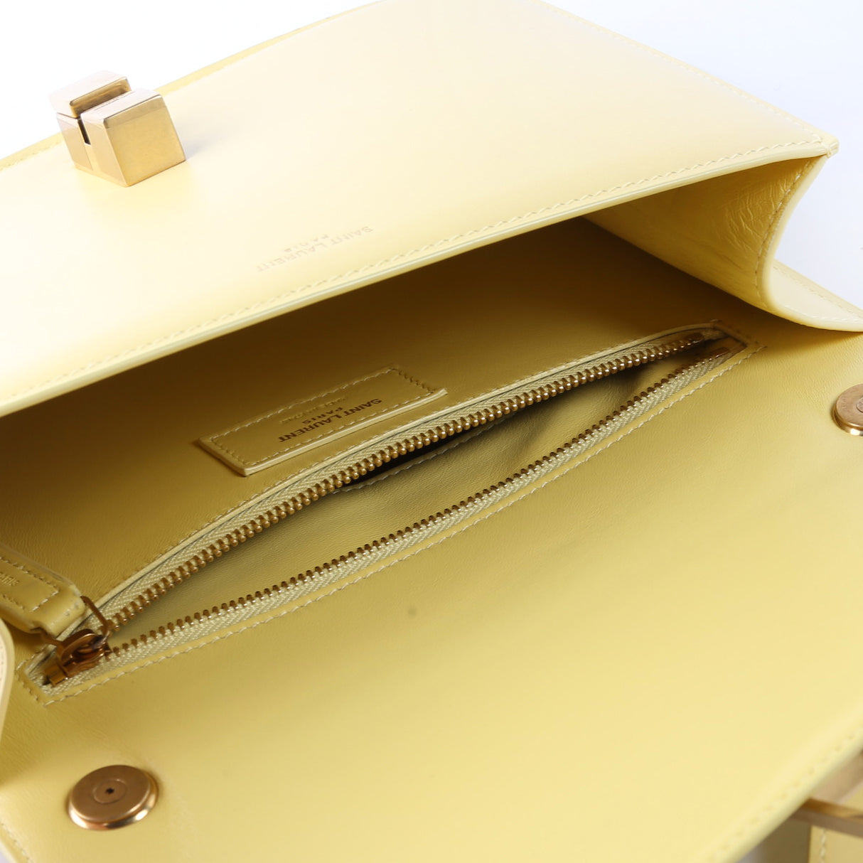 633214 Calfskin Le Carre Satchel Yellow