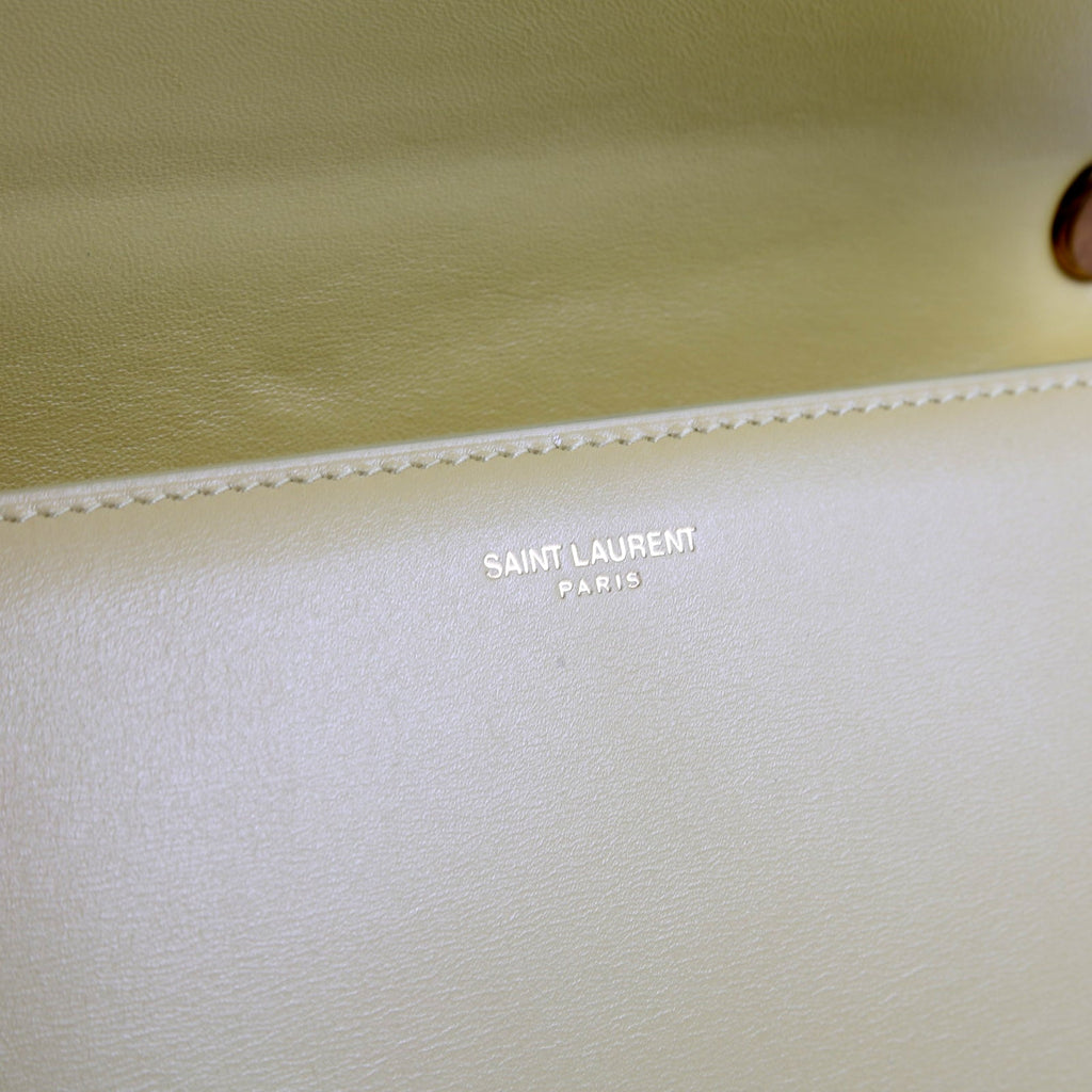 633214 Calfskin Le Carre Satchel Yellow