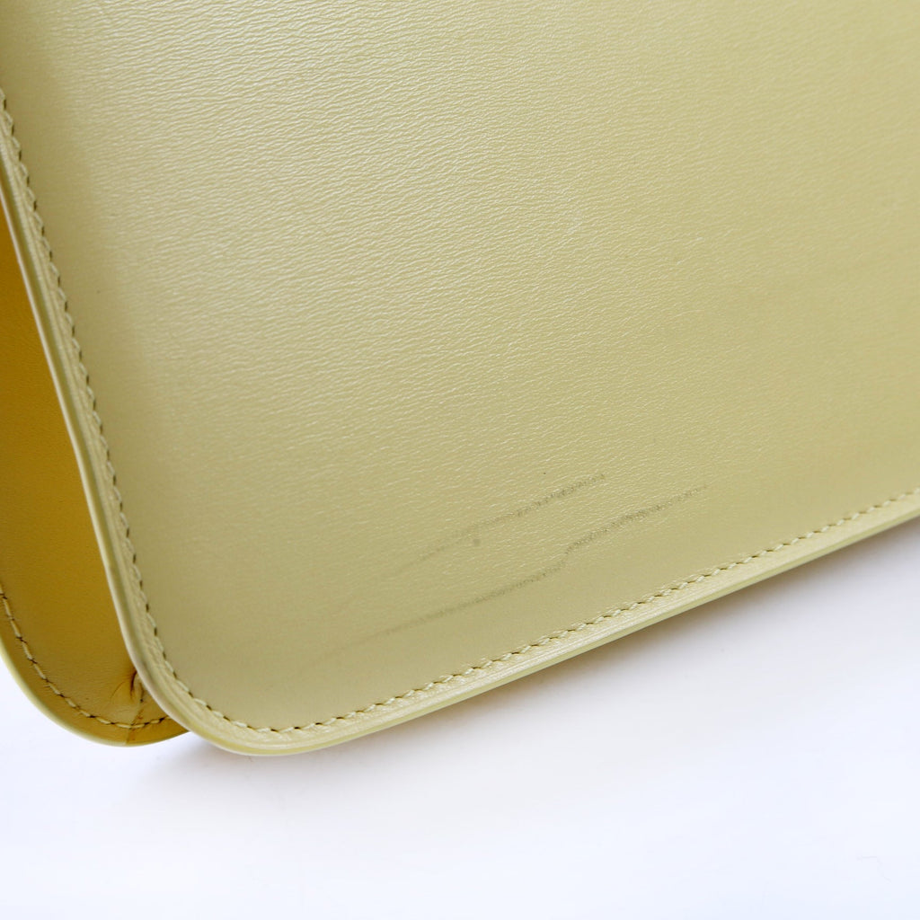 633214 Calfskin Le Carre Satchel Yellow