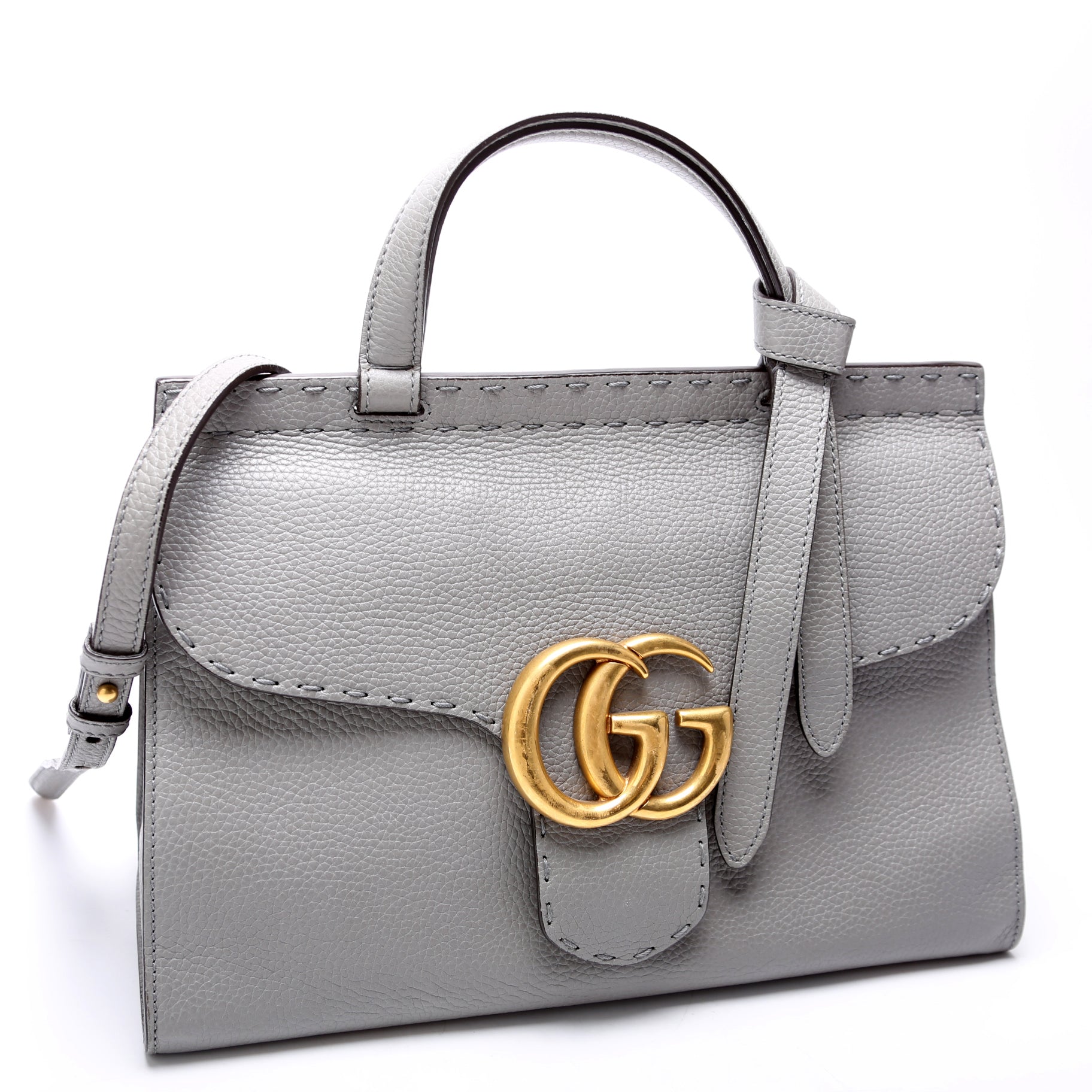 421890 Marmont Top Handle Small Grey