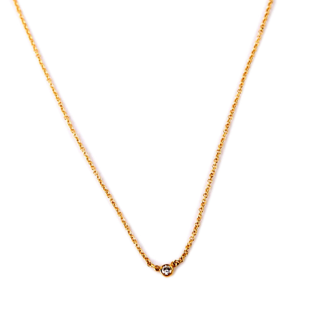 Elsa Peretti Single Diamond By the Yard Necklace 750