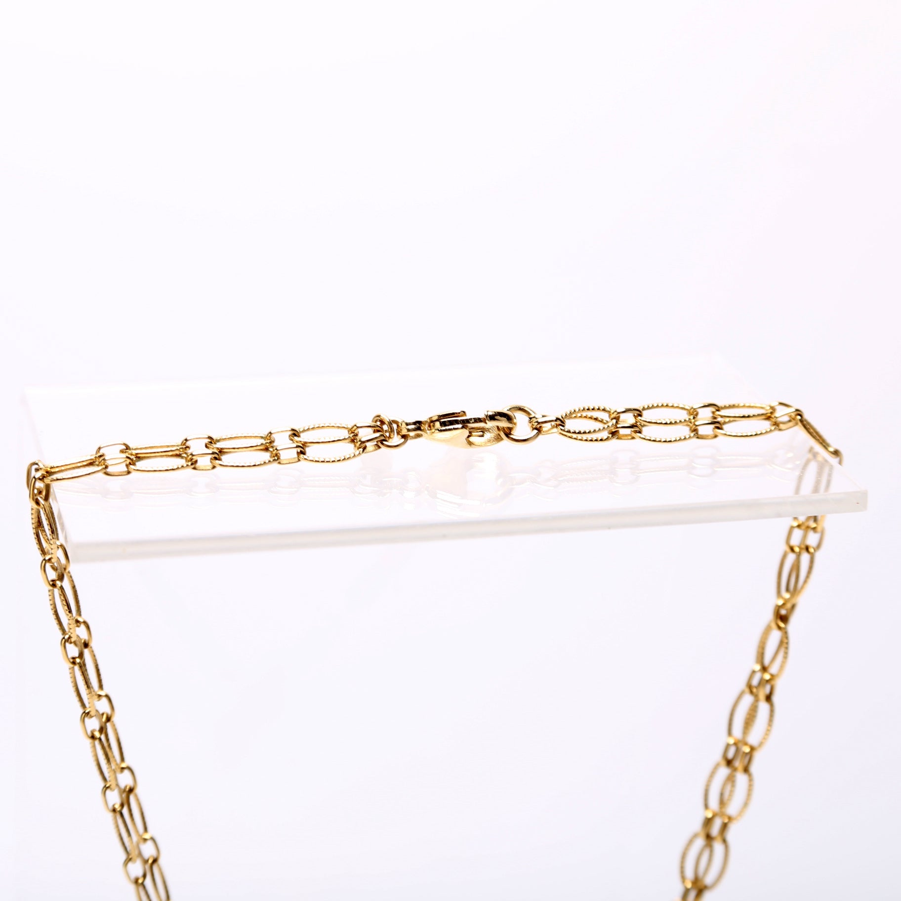 Beaded CC Double Chain Necklace Gold/Multicolor