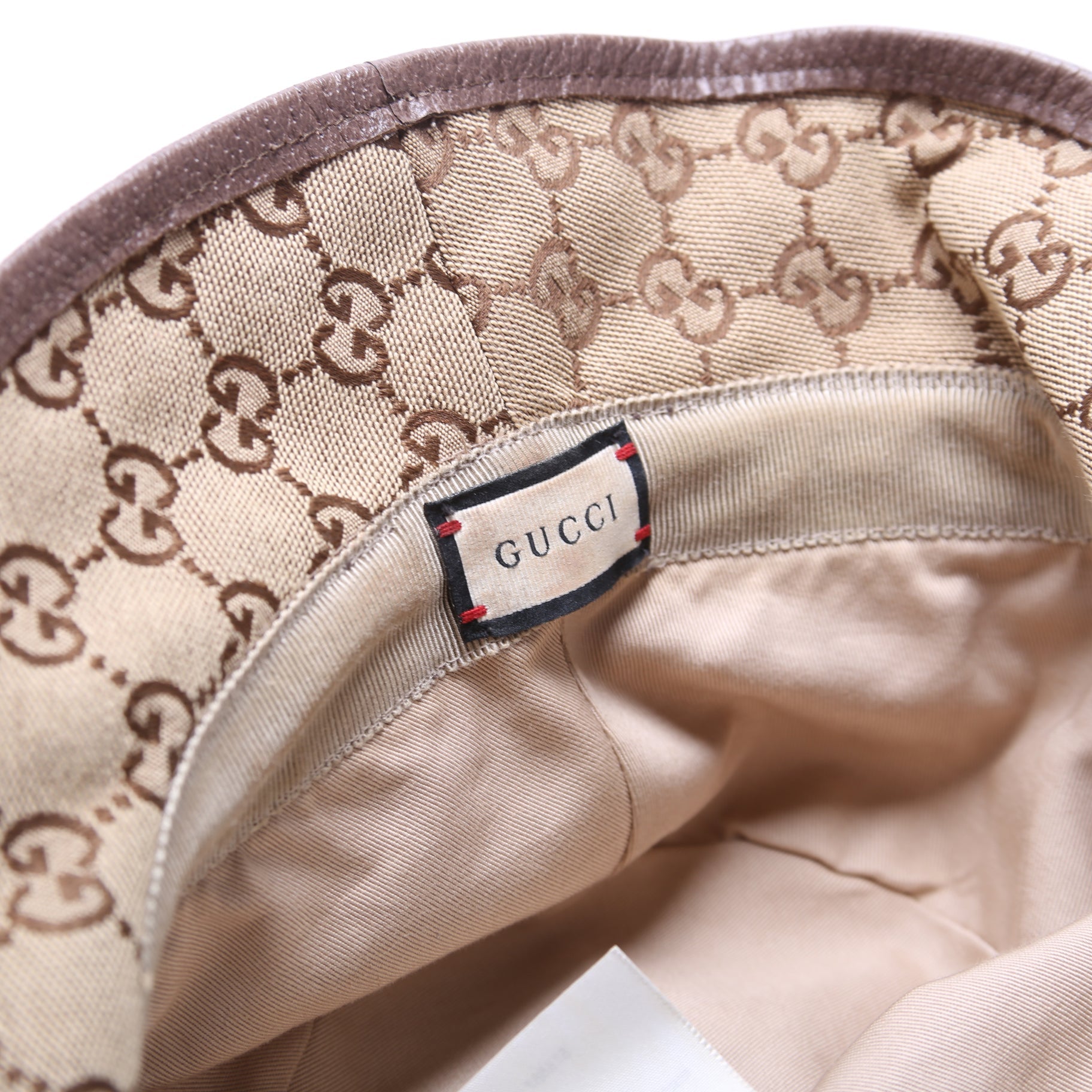 GG Canvas Bucket Hat Size Small Brown