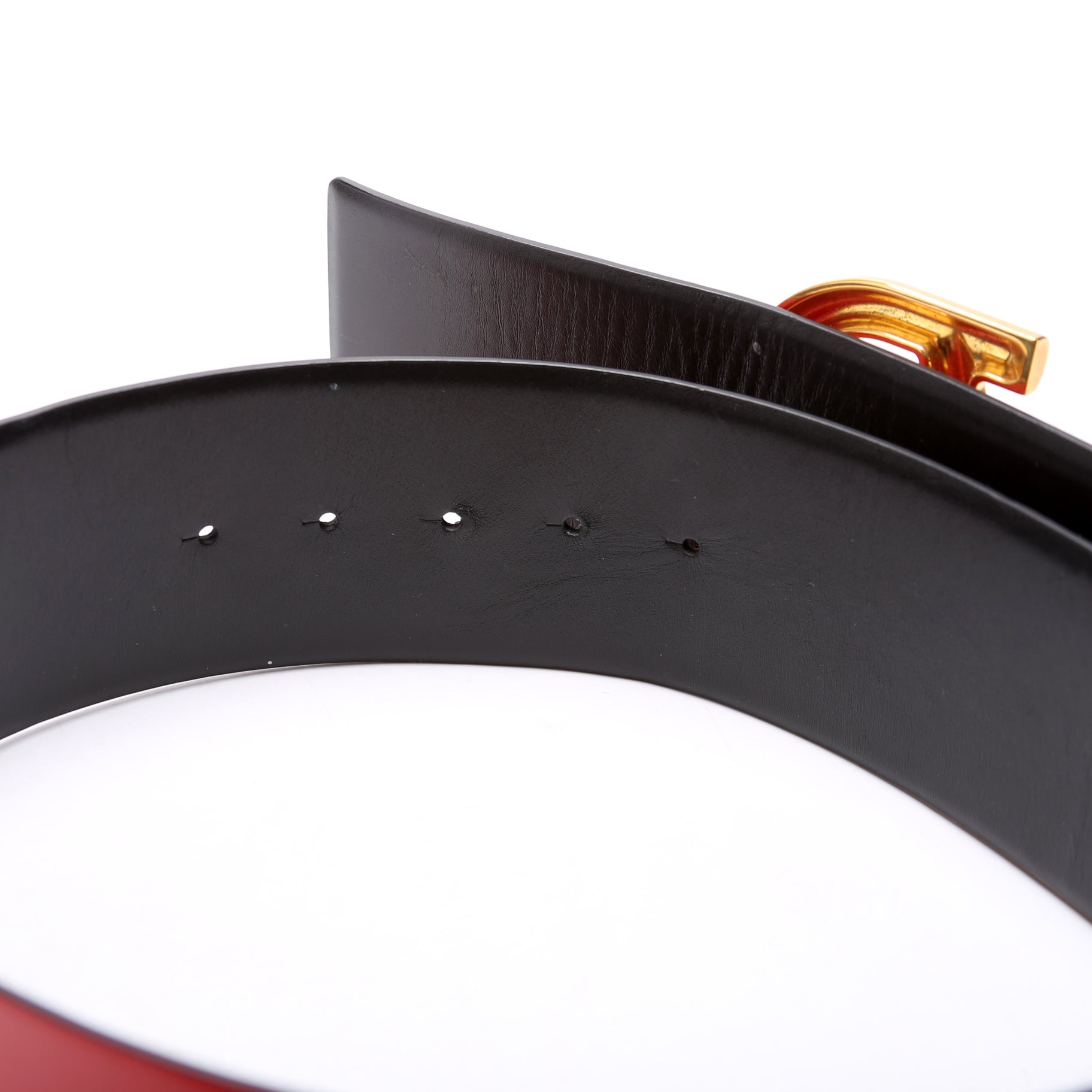 Reversible V Logo Signature Belt 70MM Size 70/28 Red/Black