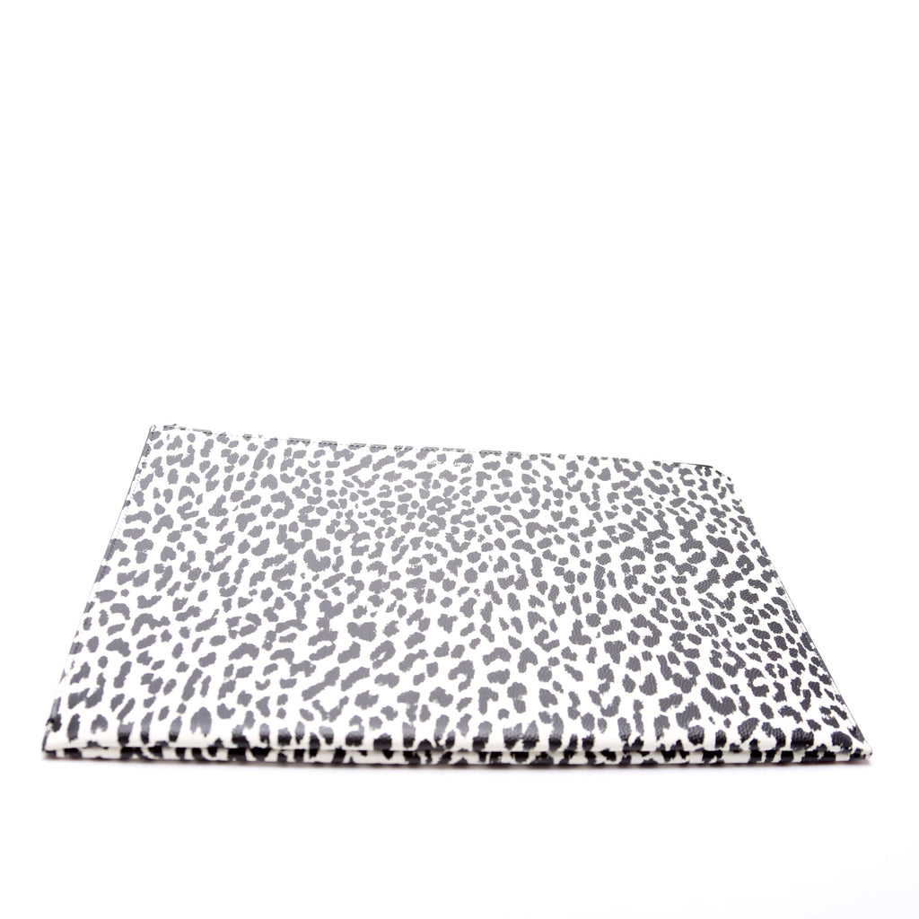 SAINT LAURENT Stamped Leather Clutch 397294 Black/White
