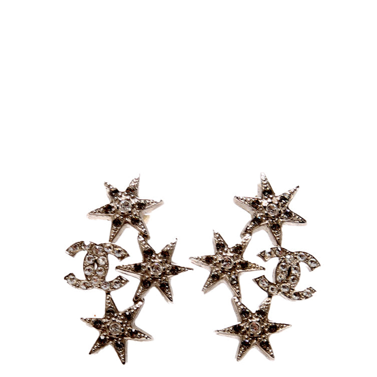 CC Crystal Stars Earrings Silver