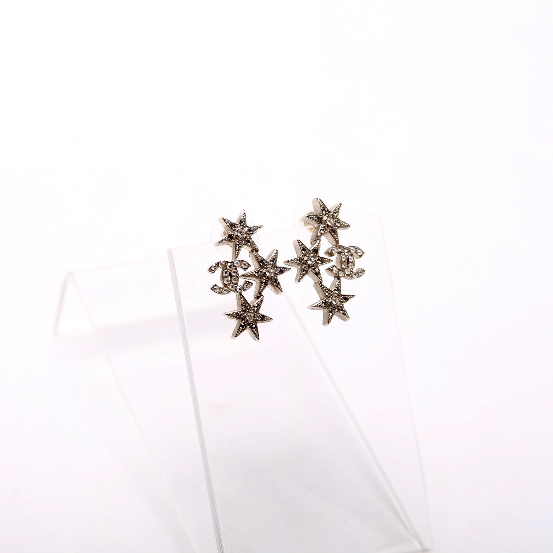 CC Crystal Stars Earrings Silver