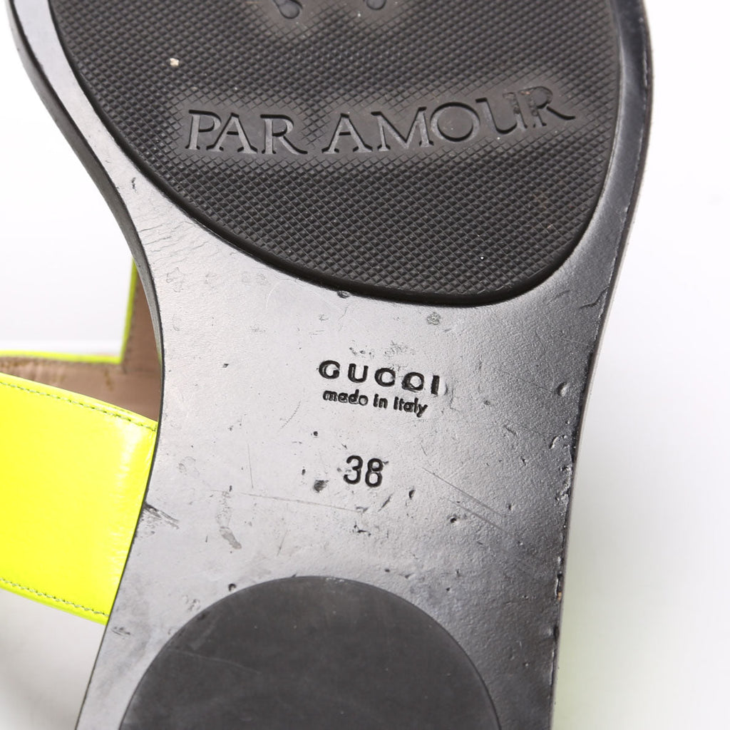 GG Marmont T-Strap Sandals Size 38 Yellow