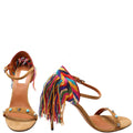 Rockstud Rolling Fringe Sandals Size 38.5