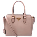 1BA113 Saffiano/Calfskin Top Handle Bag Tan