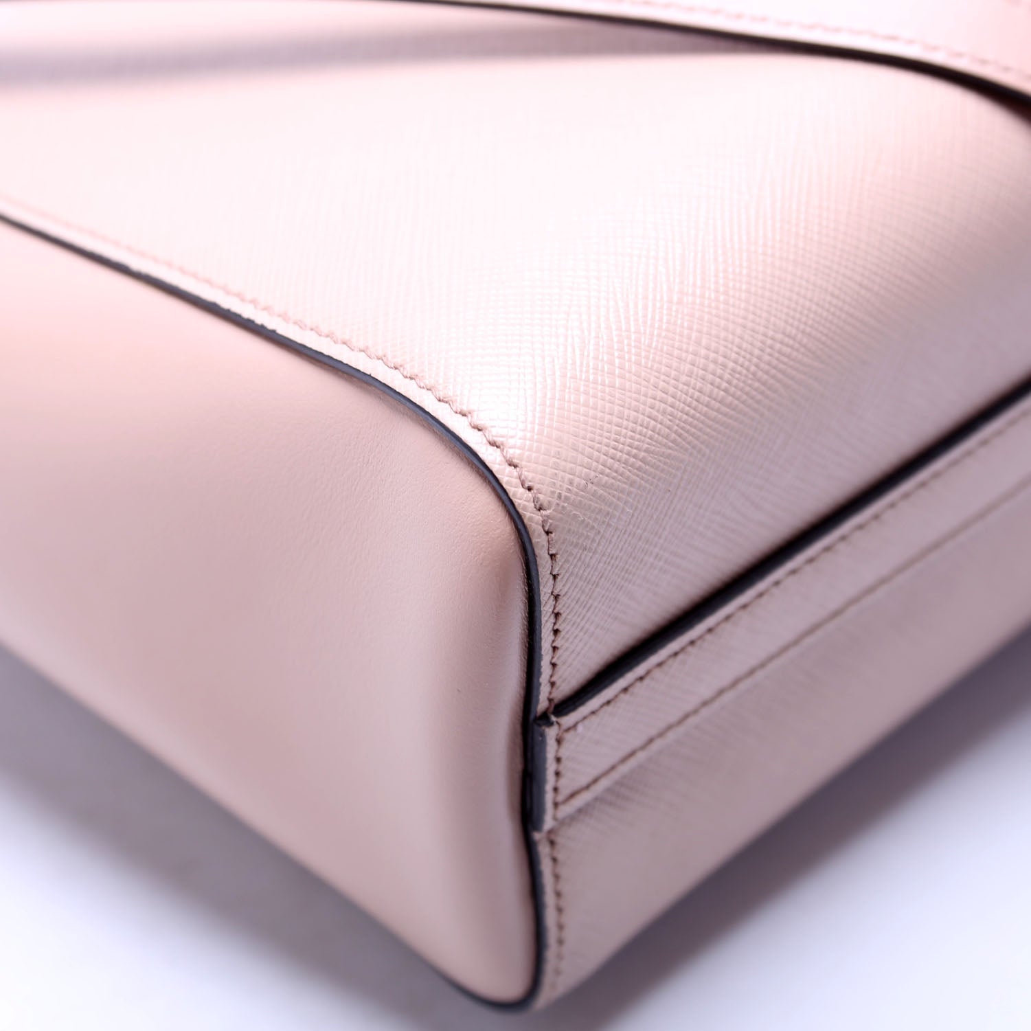 1BA113 Saffiano/Calfskin Top Handle Bag Tan