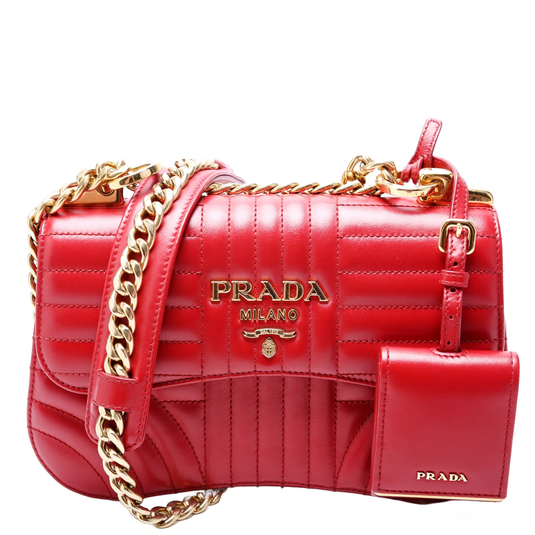 Diagramme Curved Flap Calfskin Red