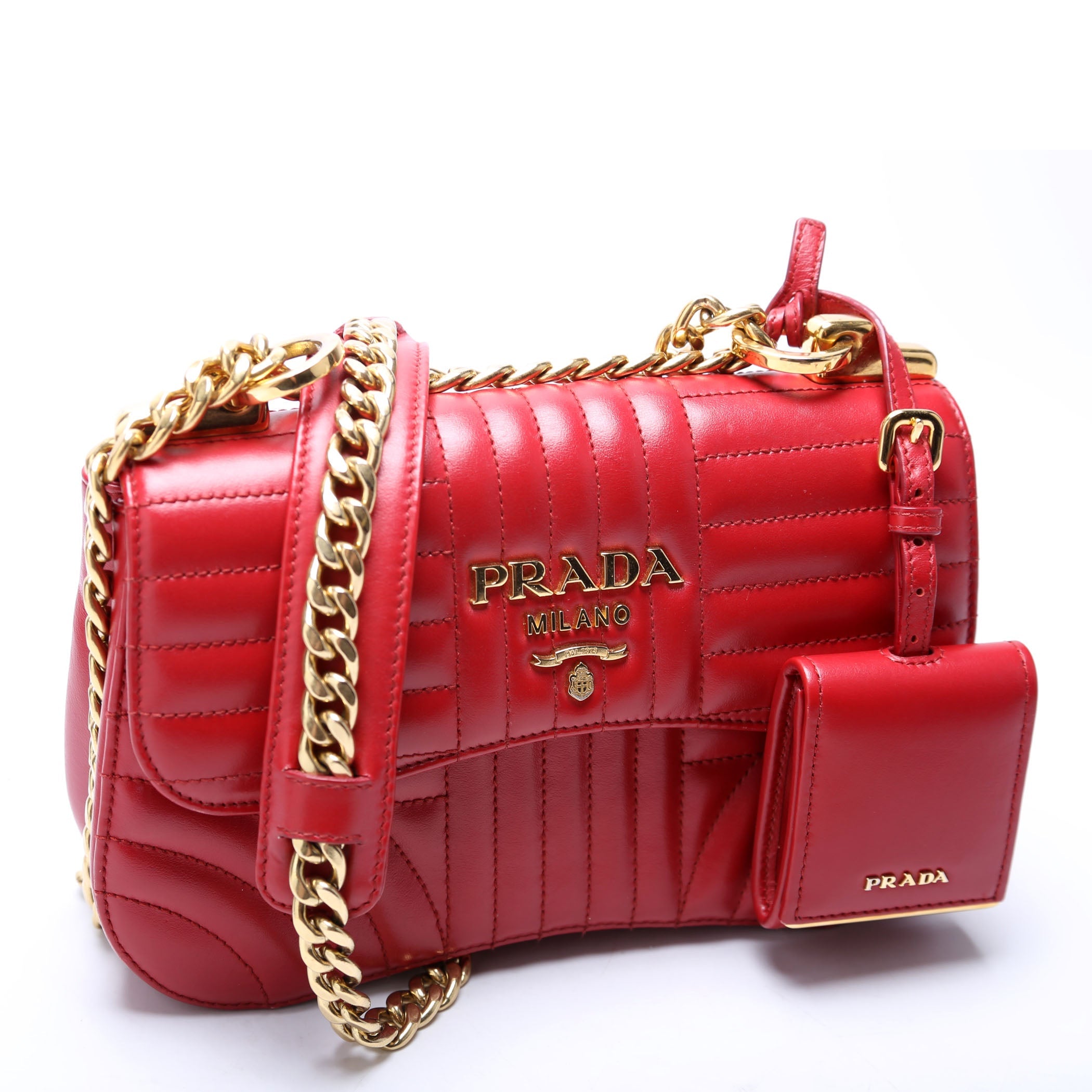 Diagramme Curved Flap Calfskin Red