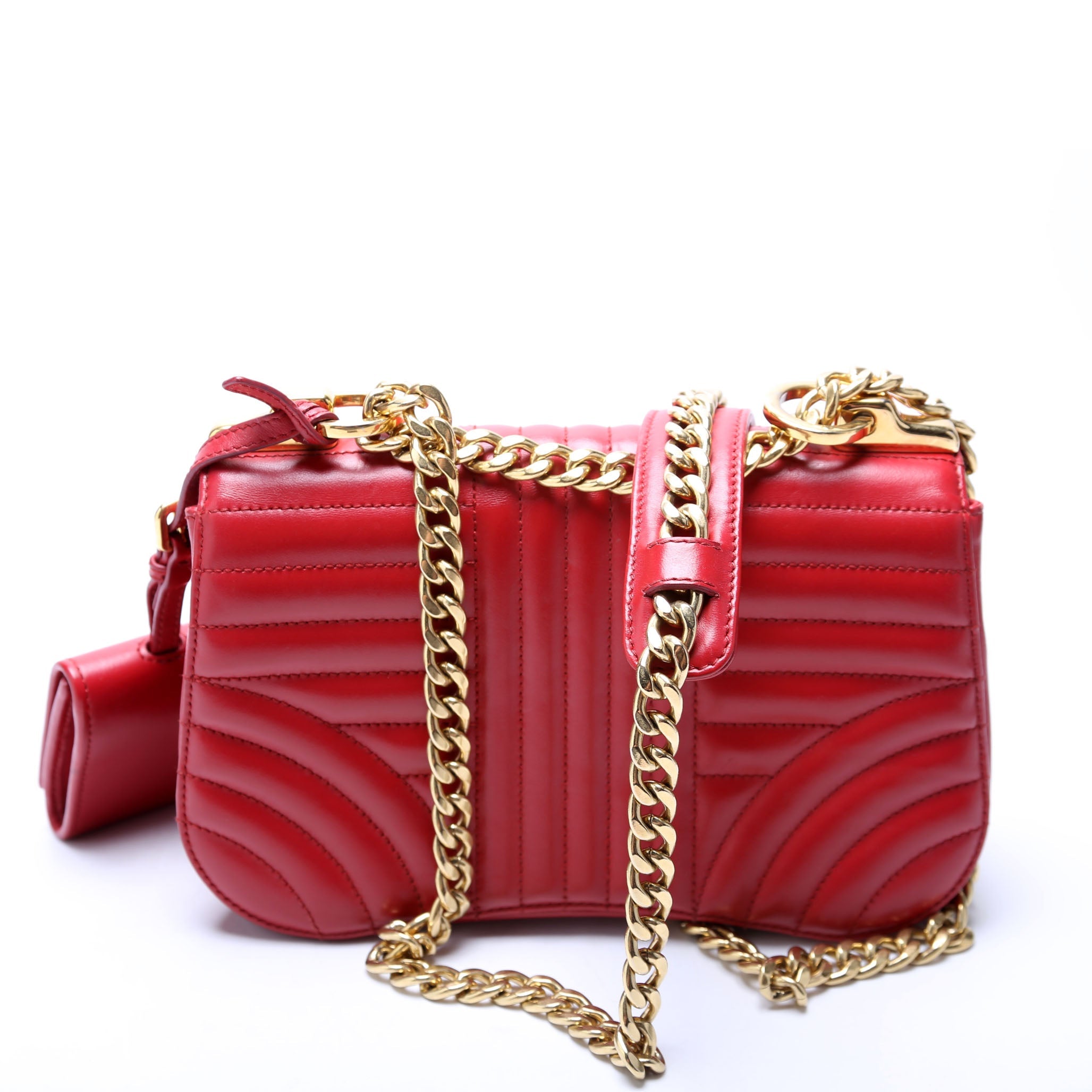 Diagramme Curved Flap Calfskin Red