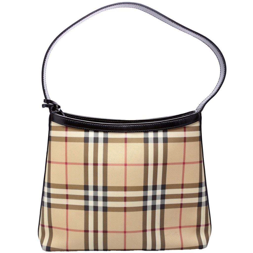 House Check Coated Canvas Hobo Black/Beige