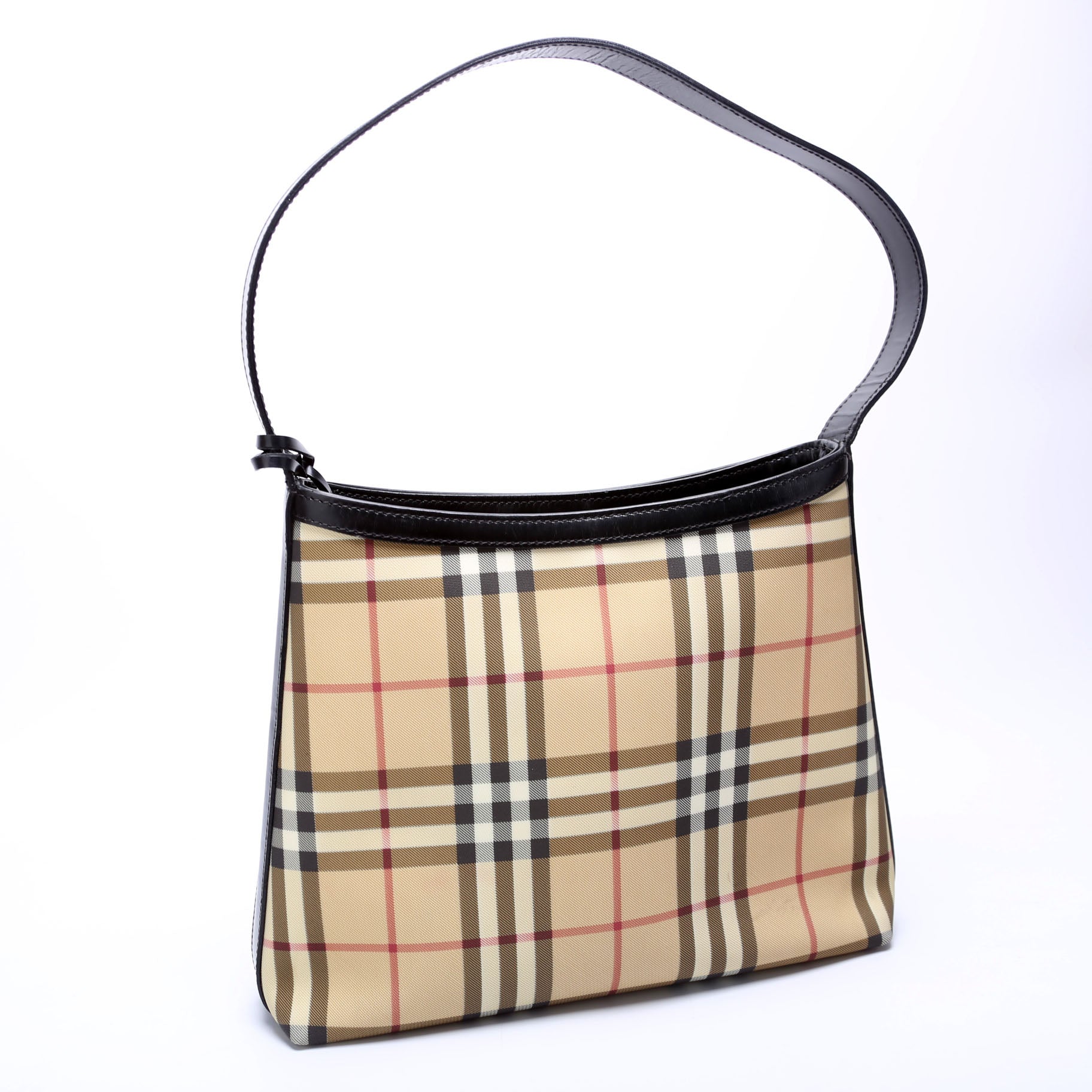 House Check Coated Canvas Hobo Black/Beige