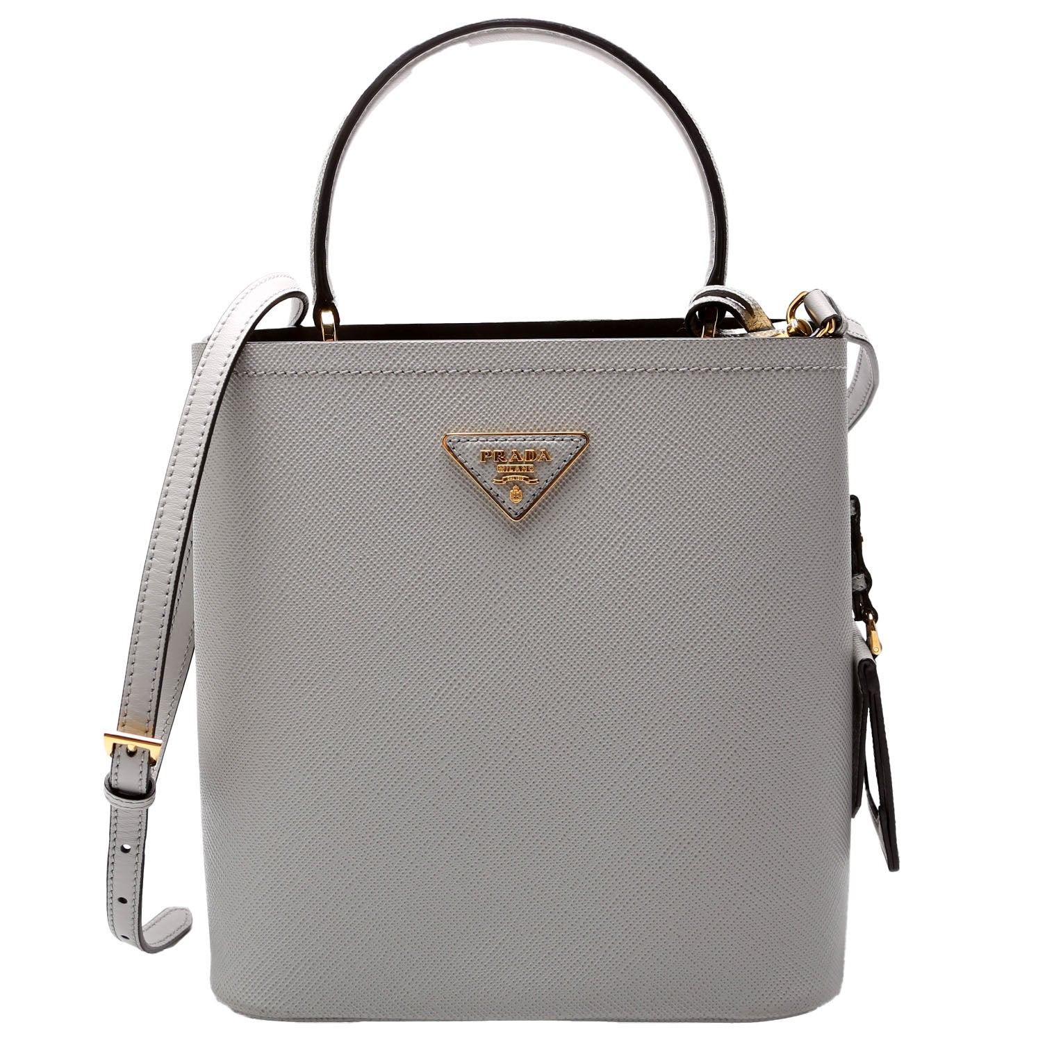1BA212 Saffiano Cuir Medium Panier Bag Grey