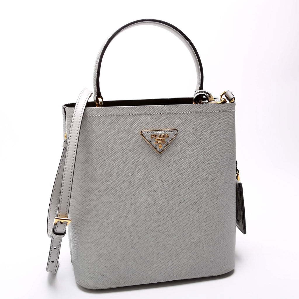 1BA212 Saffiano Cuir Medium Panier Bag Grey