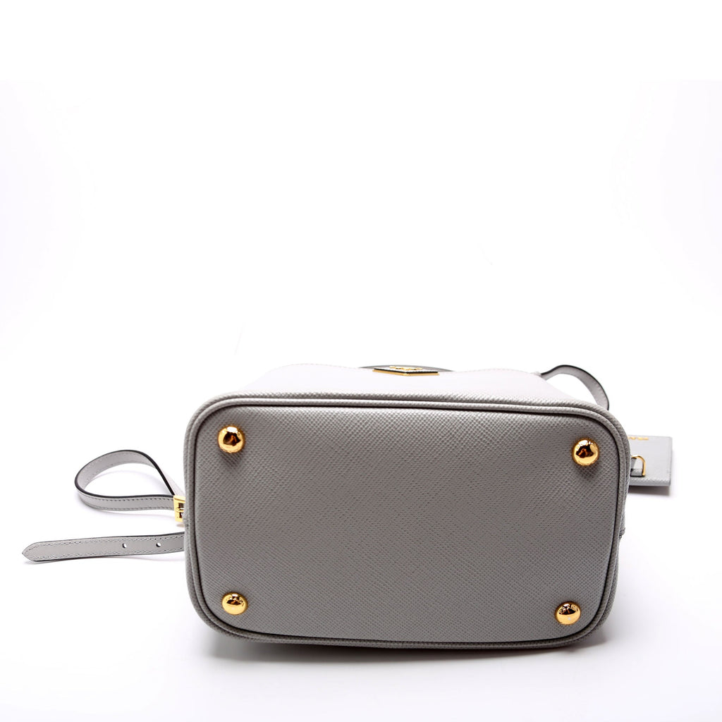1BA212 Saffiano Cuir Medium Panier Bag Grey