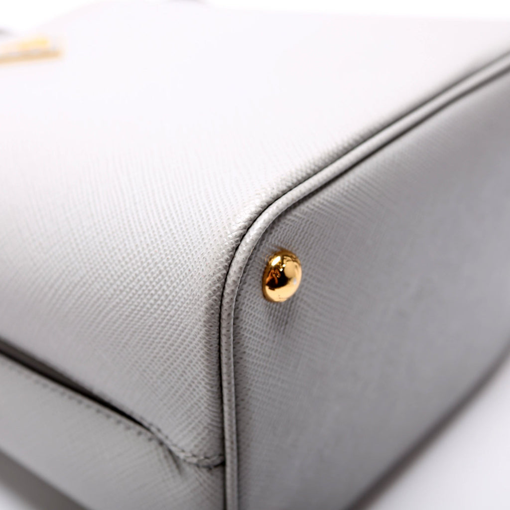 1BA212 Saffiano Cuir Medium Panier Bag Grey