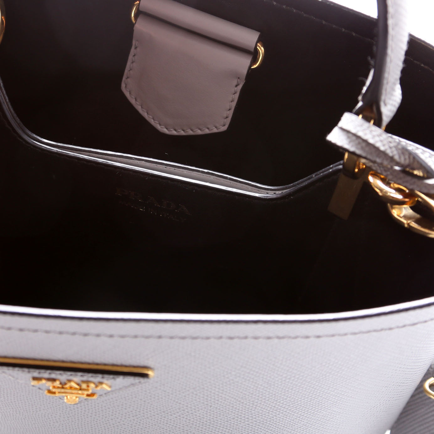 1BA212 Saffiano Cuir Medium Panier Bag Grey