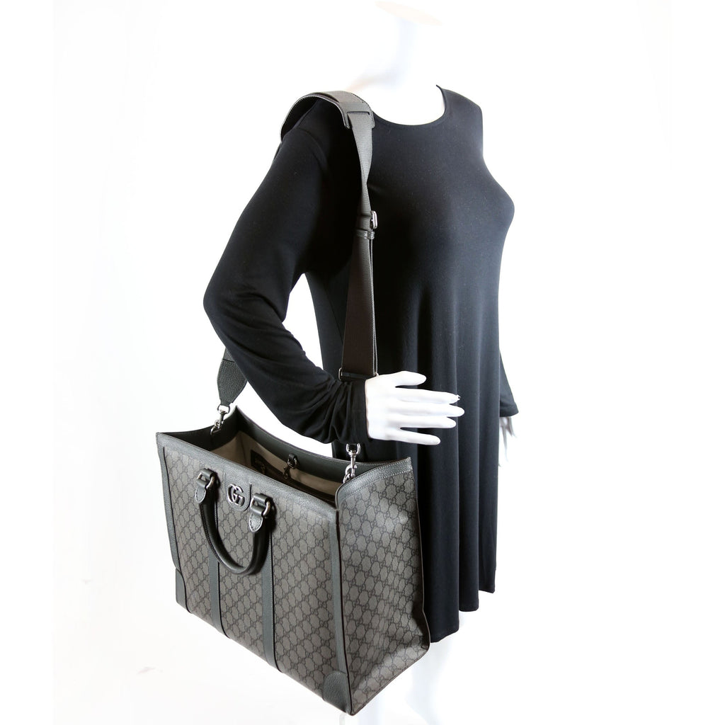 724665 GG Supreme Ophidia Large Tote Bag Grey
