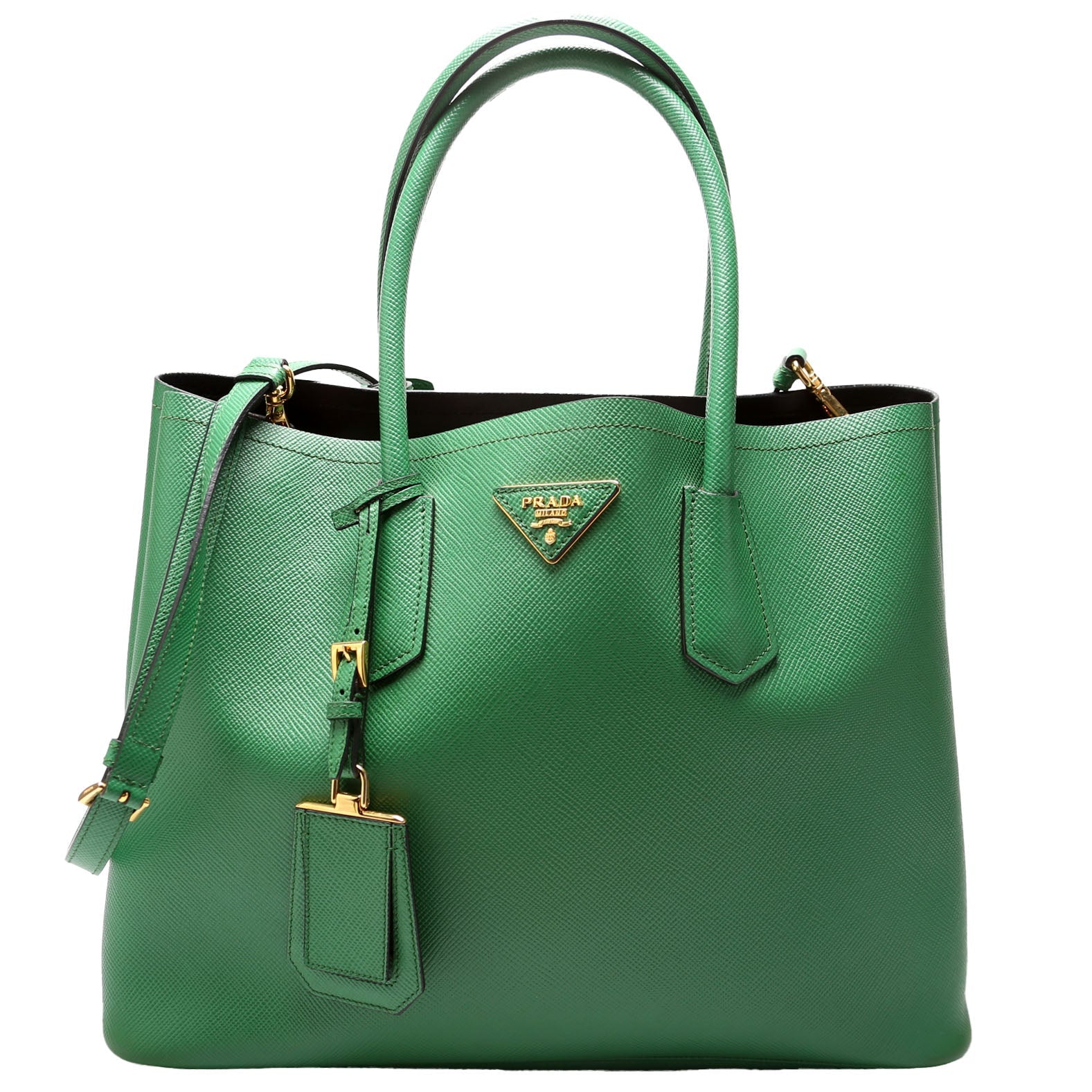 Saffiano Cuir Double Large Green