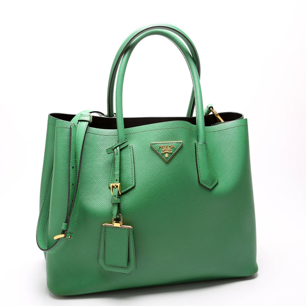 Saffiano Cuir Double Large Green