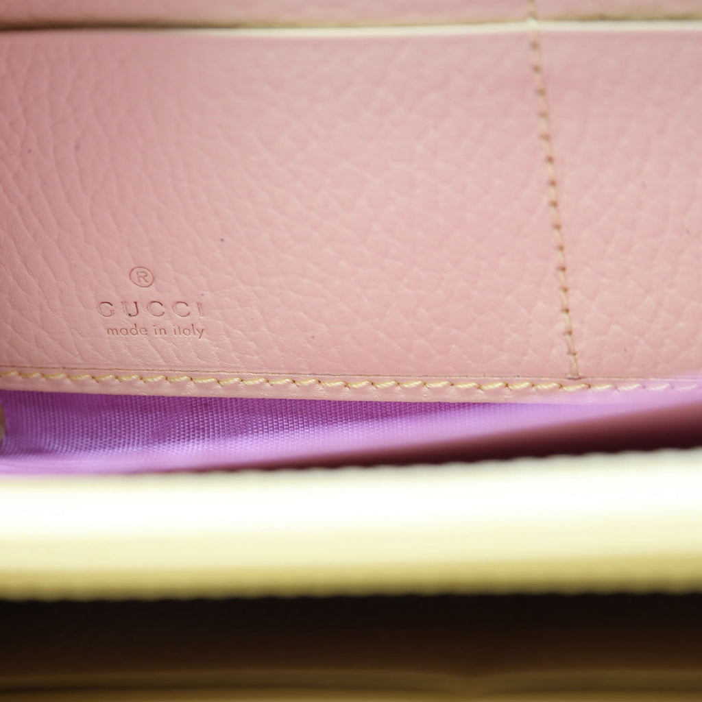 456117 GG Leather Zip Around Wallet Beige