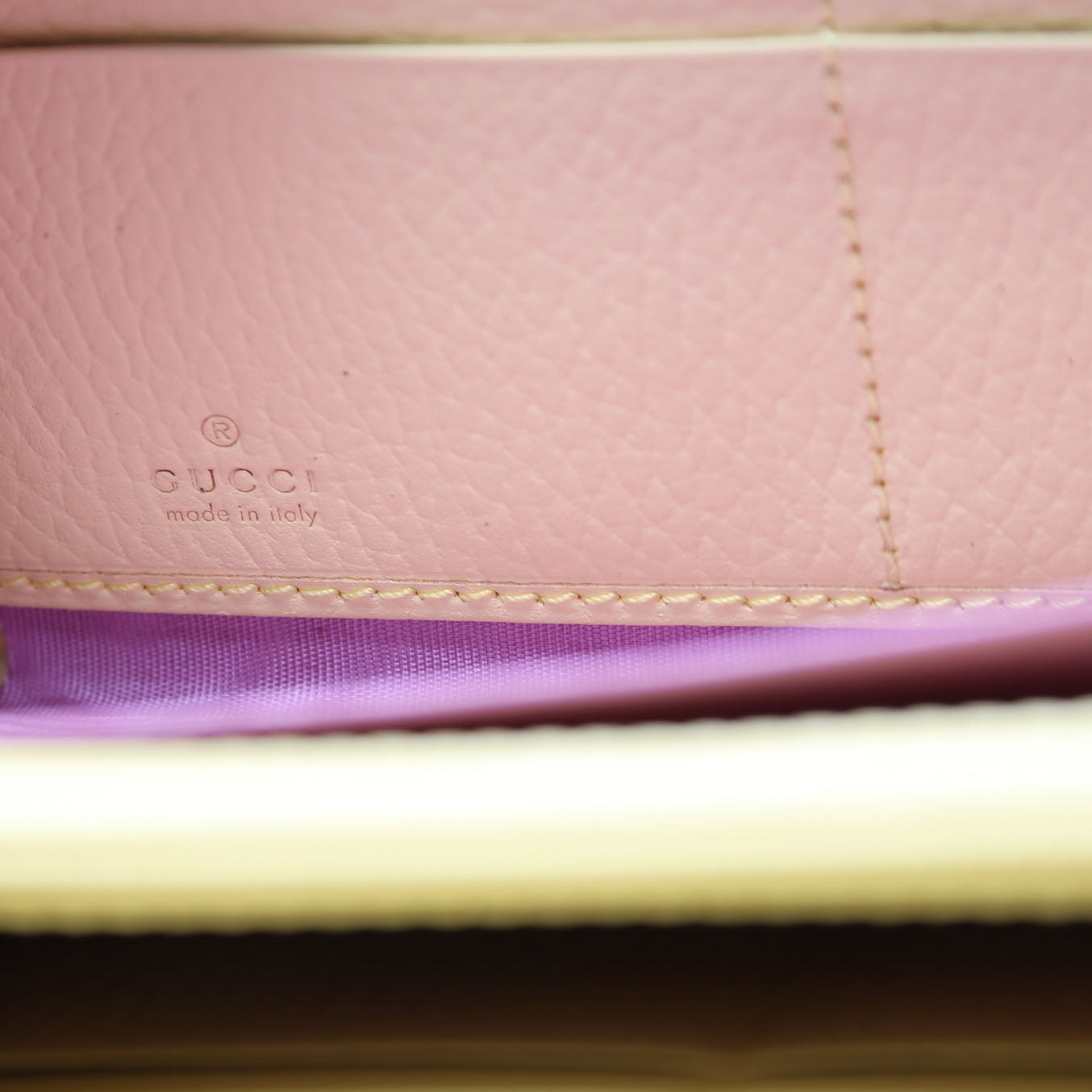 456117 GG Leather Zip Around Wallet Beige