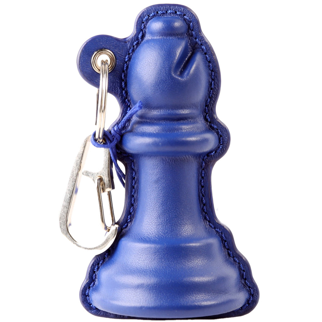 Leather Chess Charm Blue