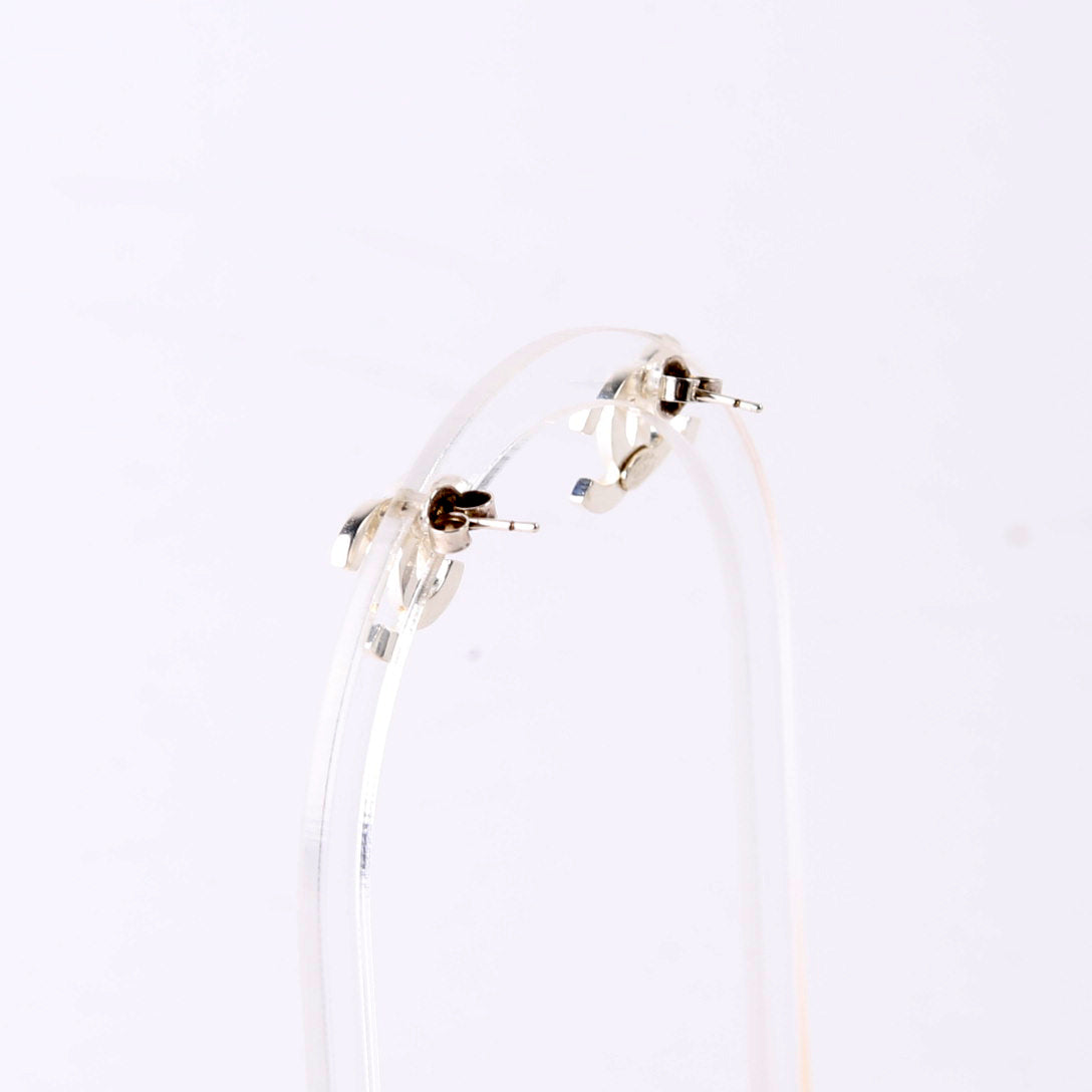 CC Logo Small Stud Earrings Silver