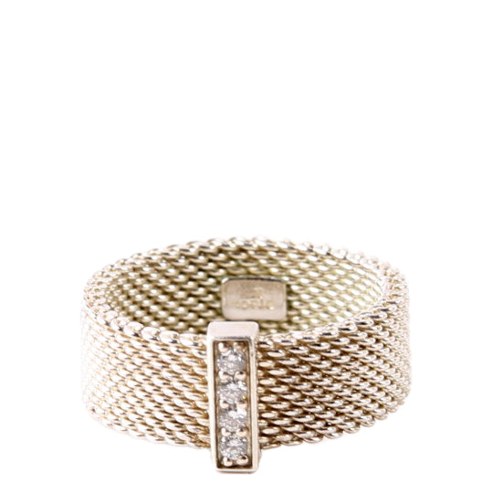 Somerset Diamond Mesh Ring Size 5.5 925