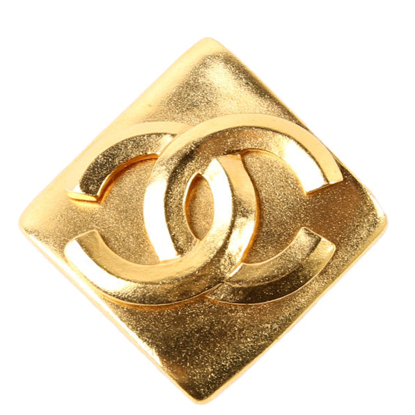 CC Logo Rhombus Brooch Gold
