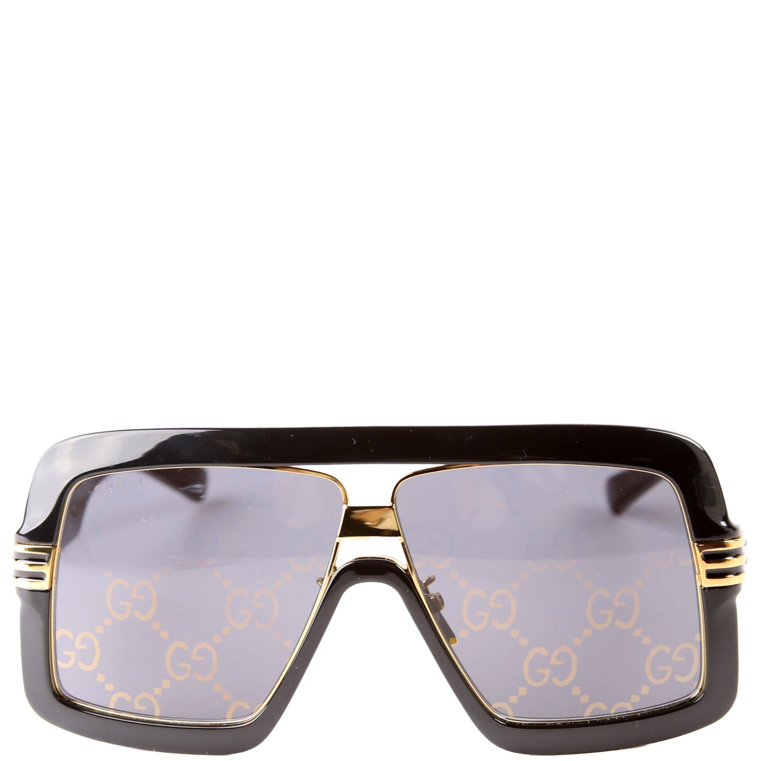 GG0900S Acetate Shield Sunglasses Black/Gold