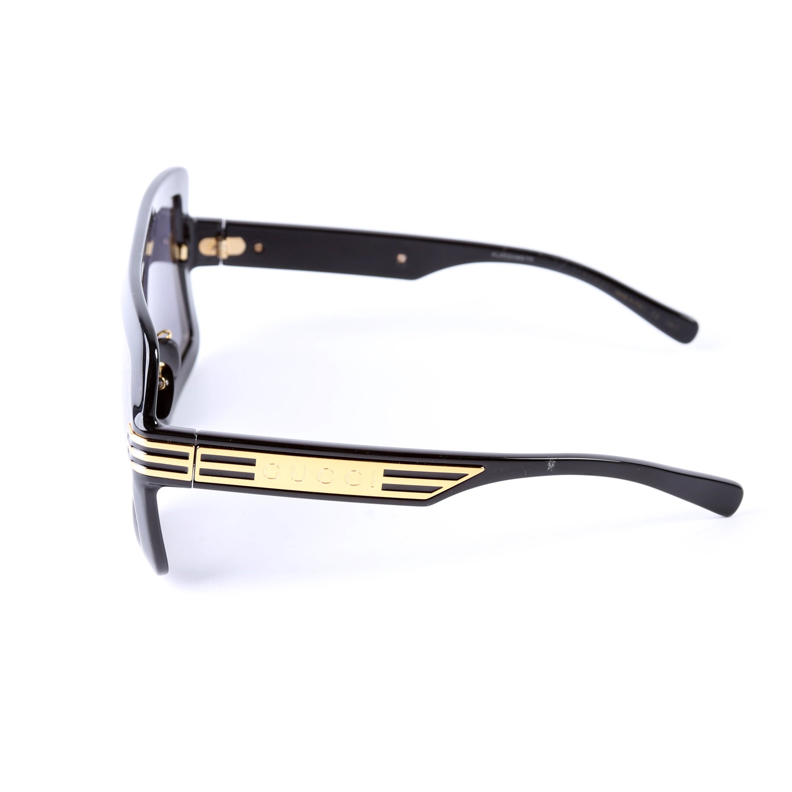 GG0900S Acetate Shield Sunglasses Black/Gold