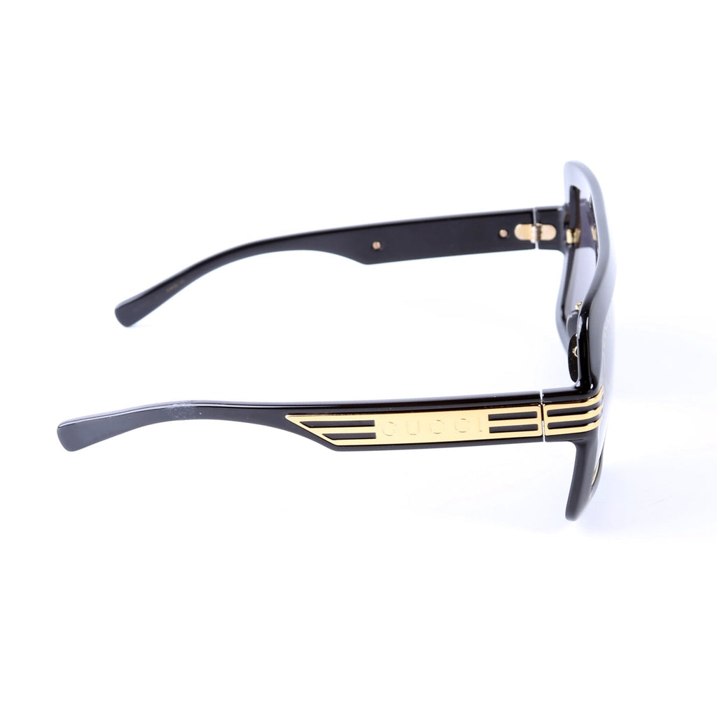 GG0900S Acetate Shield Sunglasses Black/Gold