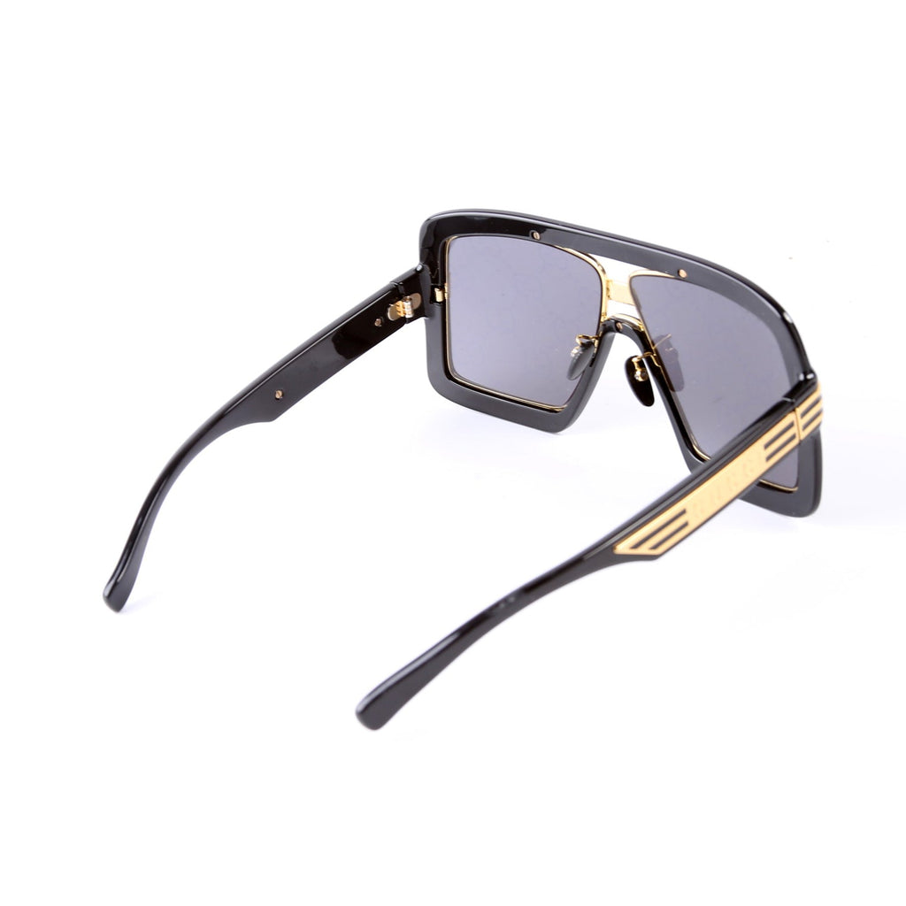 GG0900S Acetate Shield Sunglasses Black/Gold