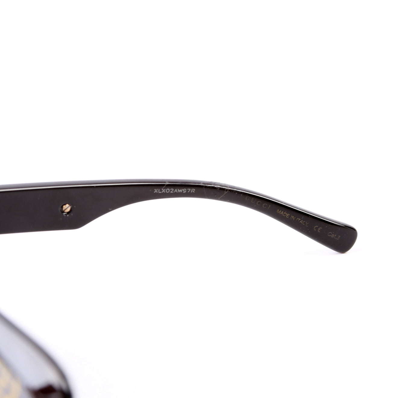 GG0900S Acetate Shield Sunglasses Black/Gold