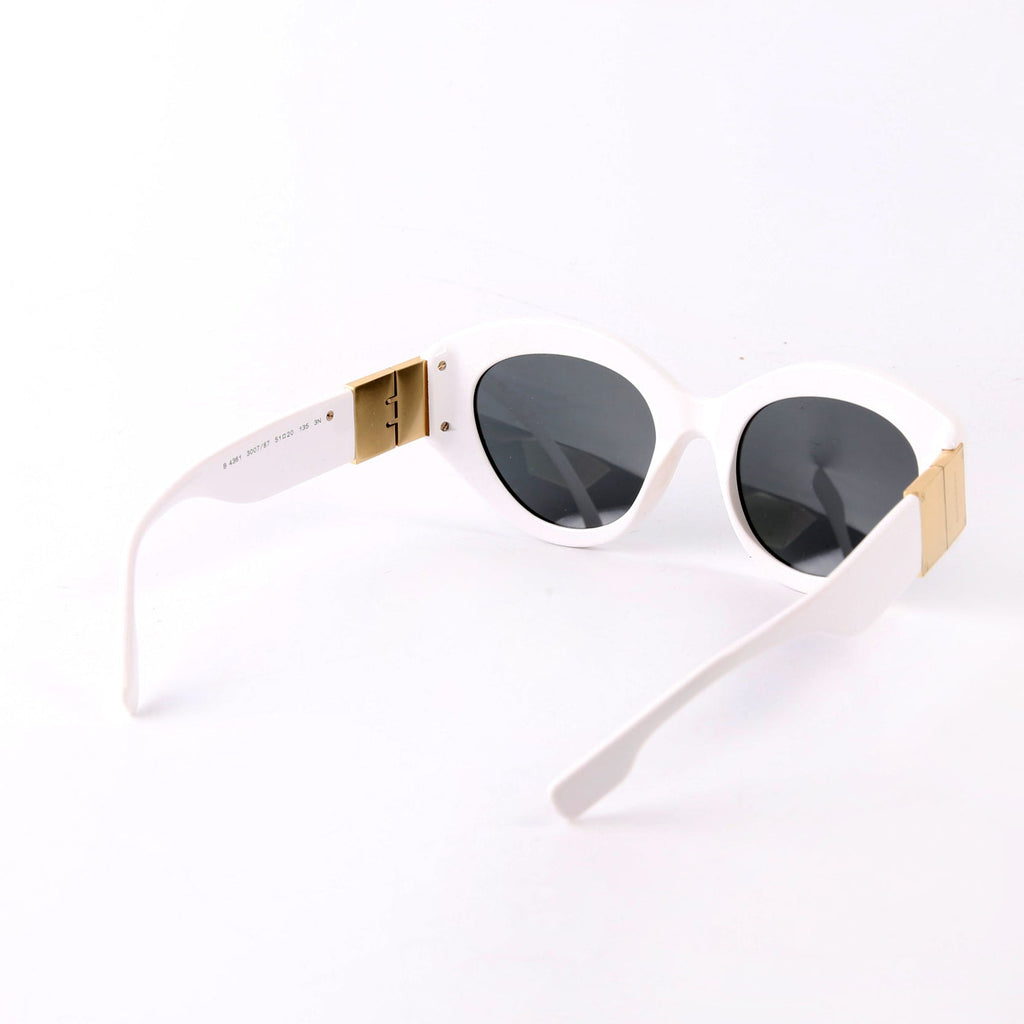B4361 Acetate Cat Eye Sunglasses White
