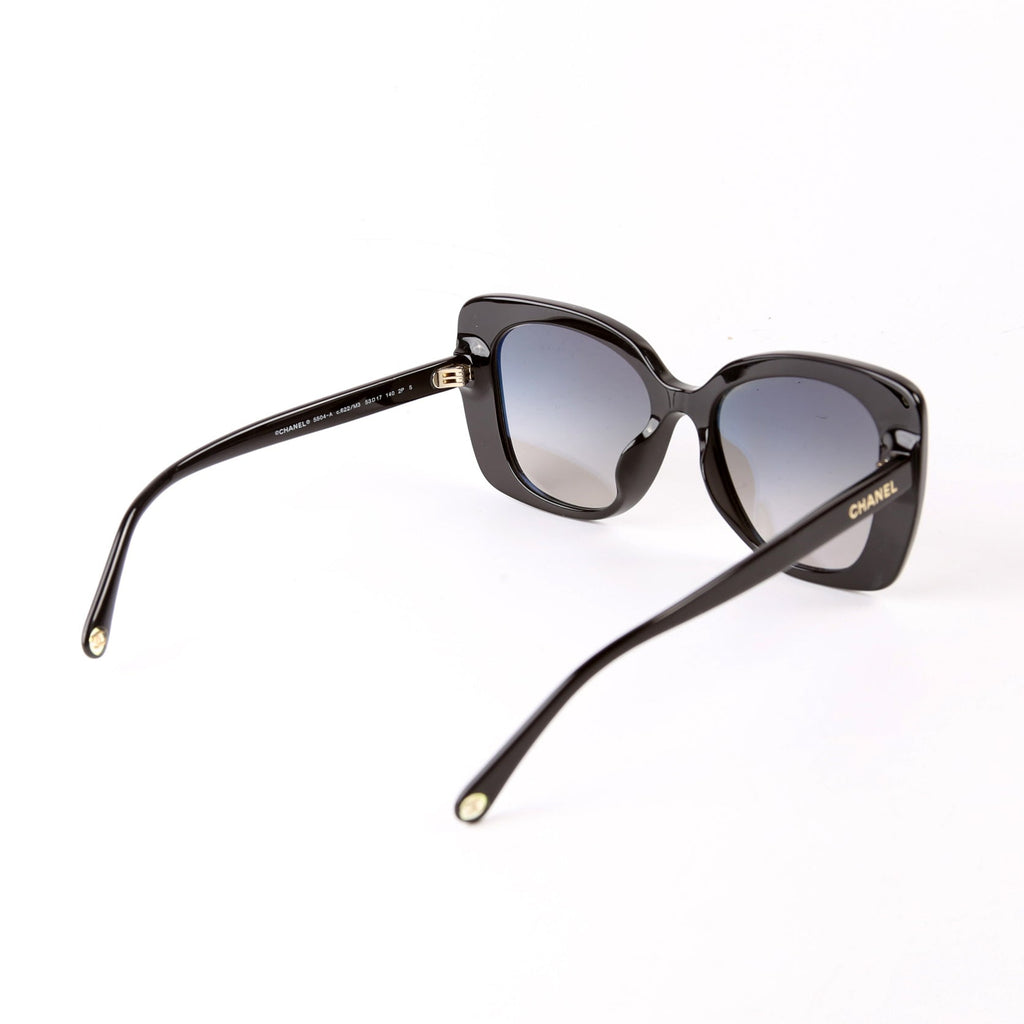 5504-A Acetate Square Sunglasses Black