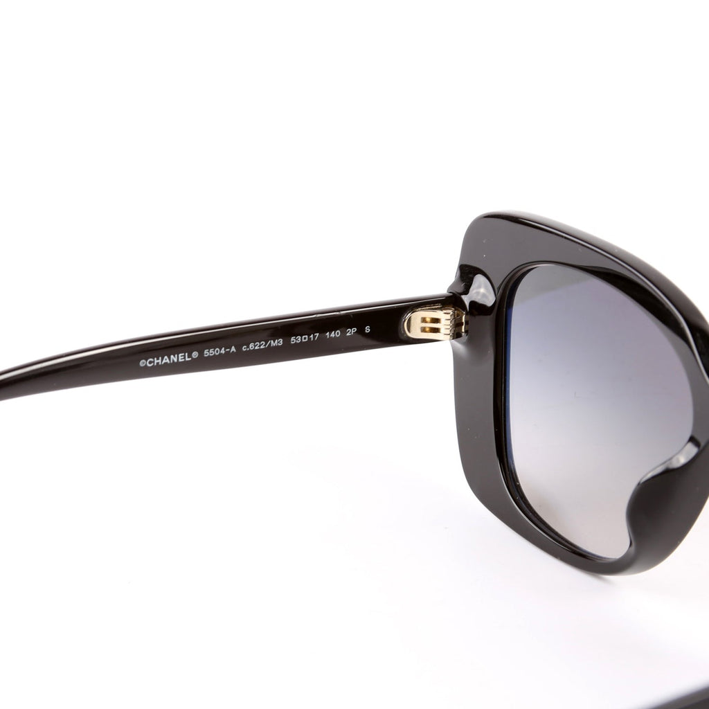 5504-A Acetate Square Sunglasses Black