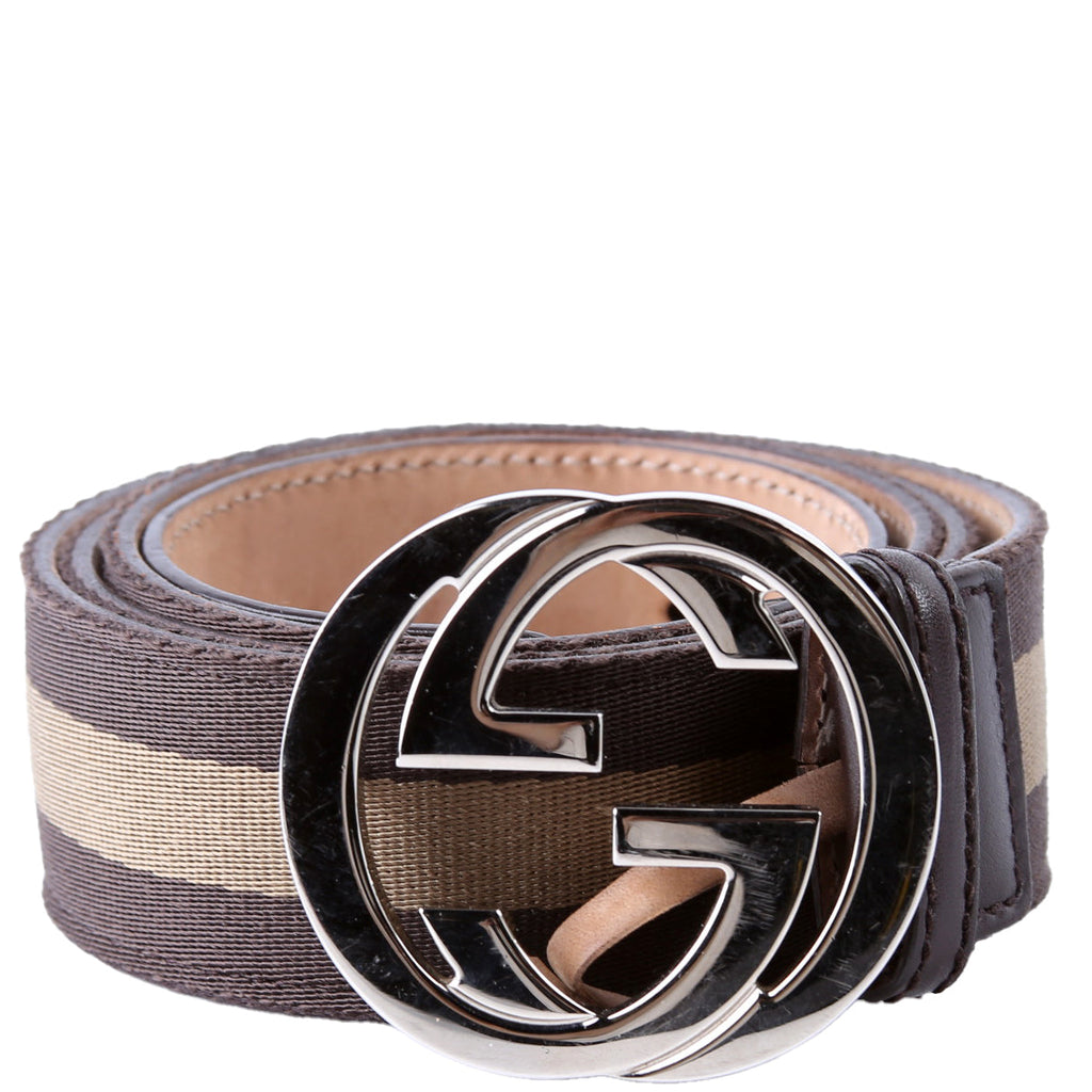 114984 Web Canvas Interlocking G Belt Size 105/42 Brown